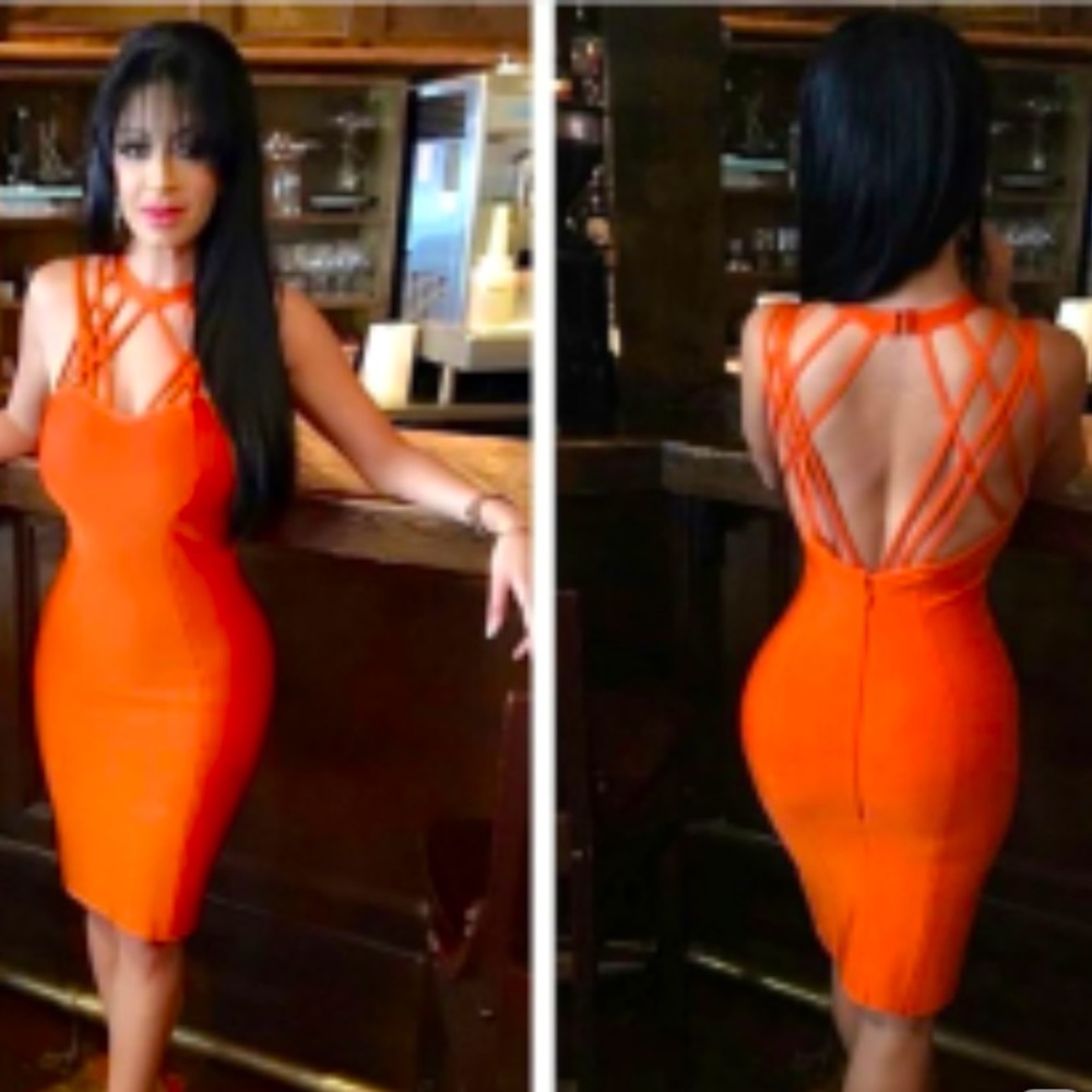 Cross cross neckline midi dress